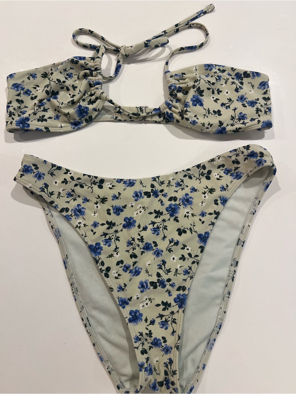 Abercrombie & Fitch Floral Blue and Cream Bikini